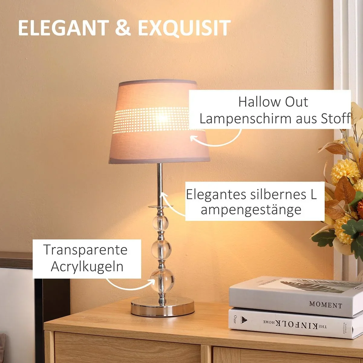 Tischlampe Nachttischlampe 54 cm T - 1