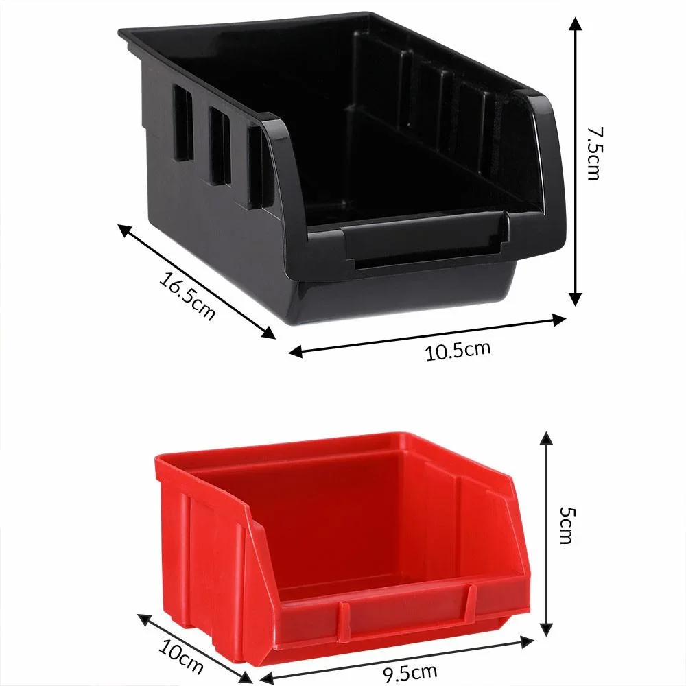 2x Geräteschuppen mit Stapelboxen 32 Stück - 2 Wandplatten von 32x38x2 cm - 2