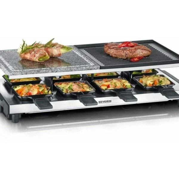 Raclette/Steengrill/Gourmetset - mit Stein und Grillplatte - Gourmets - 1400 Watt - 0