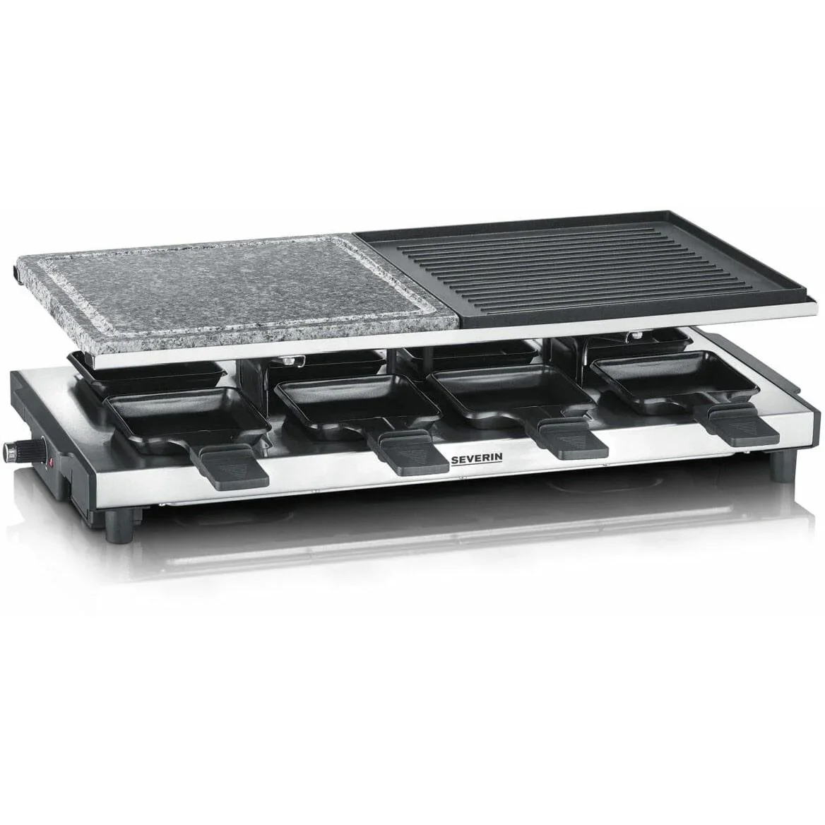 Raclette/Steengrill/Gourmetset - mit Stein und Grillplatte - Gourmets - 1400 Watt - 3