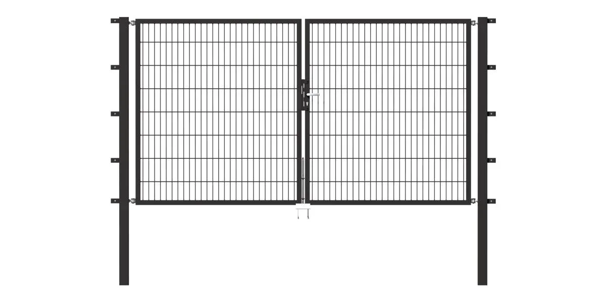 Doppeltor Flexo mit Zubehör, anthrazit, Breite 250 cm, Höhe 120 cm, PF: 60x60 cm - 1