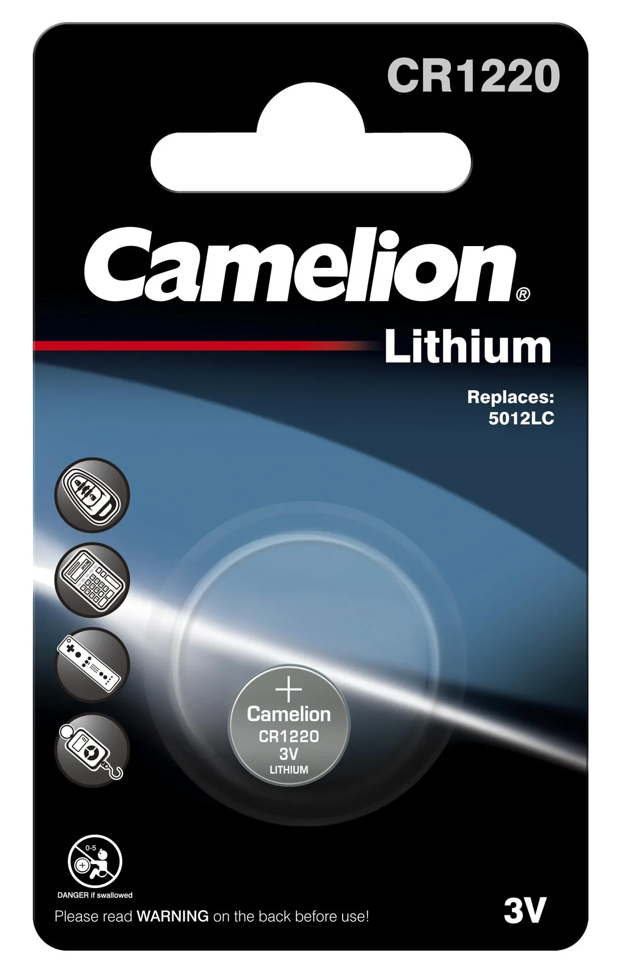 Lithium Knopfzelle CR1220, 3V - 1 Stück - 0