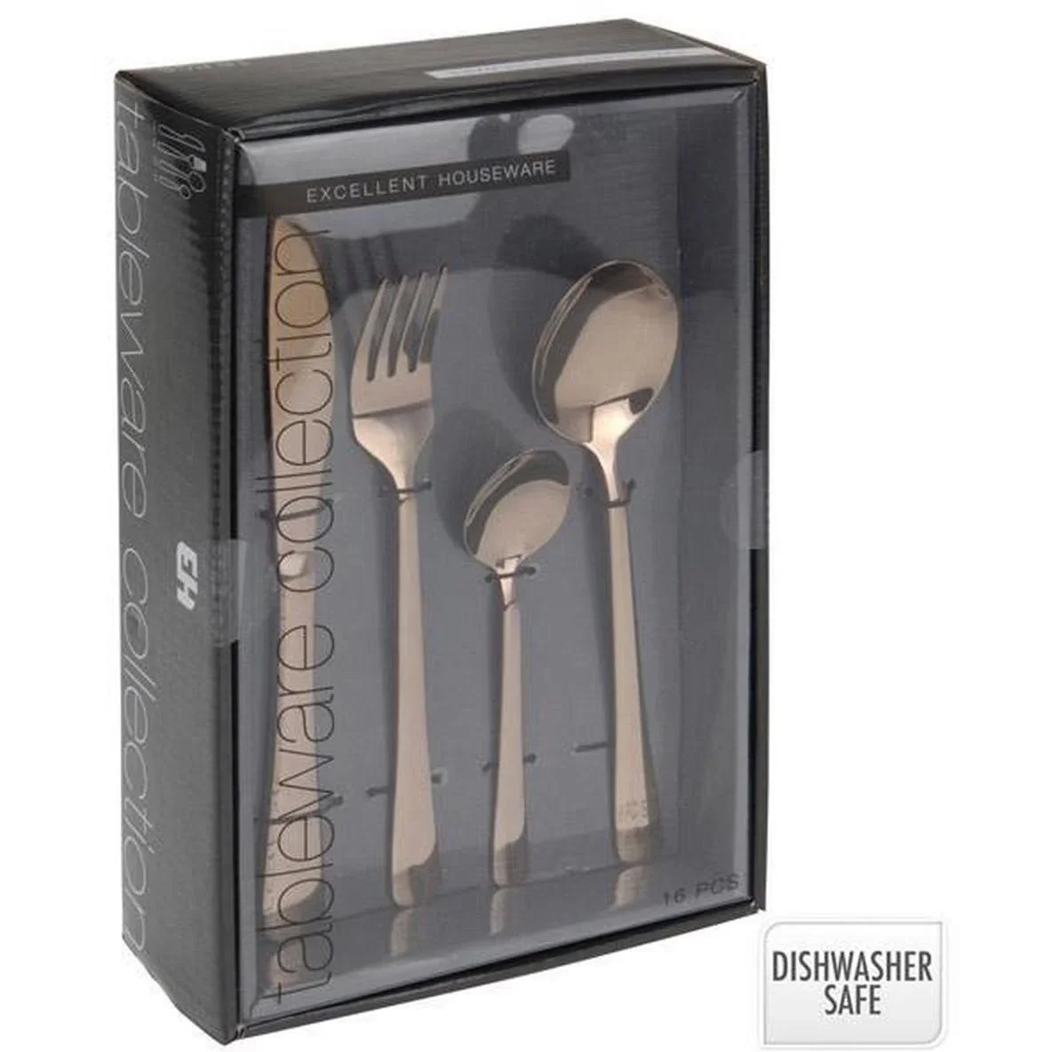 NL Besteckset - 16 Teile - 4 Personen - Kupfer - 1