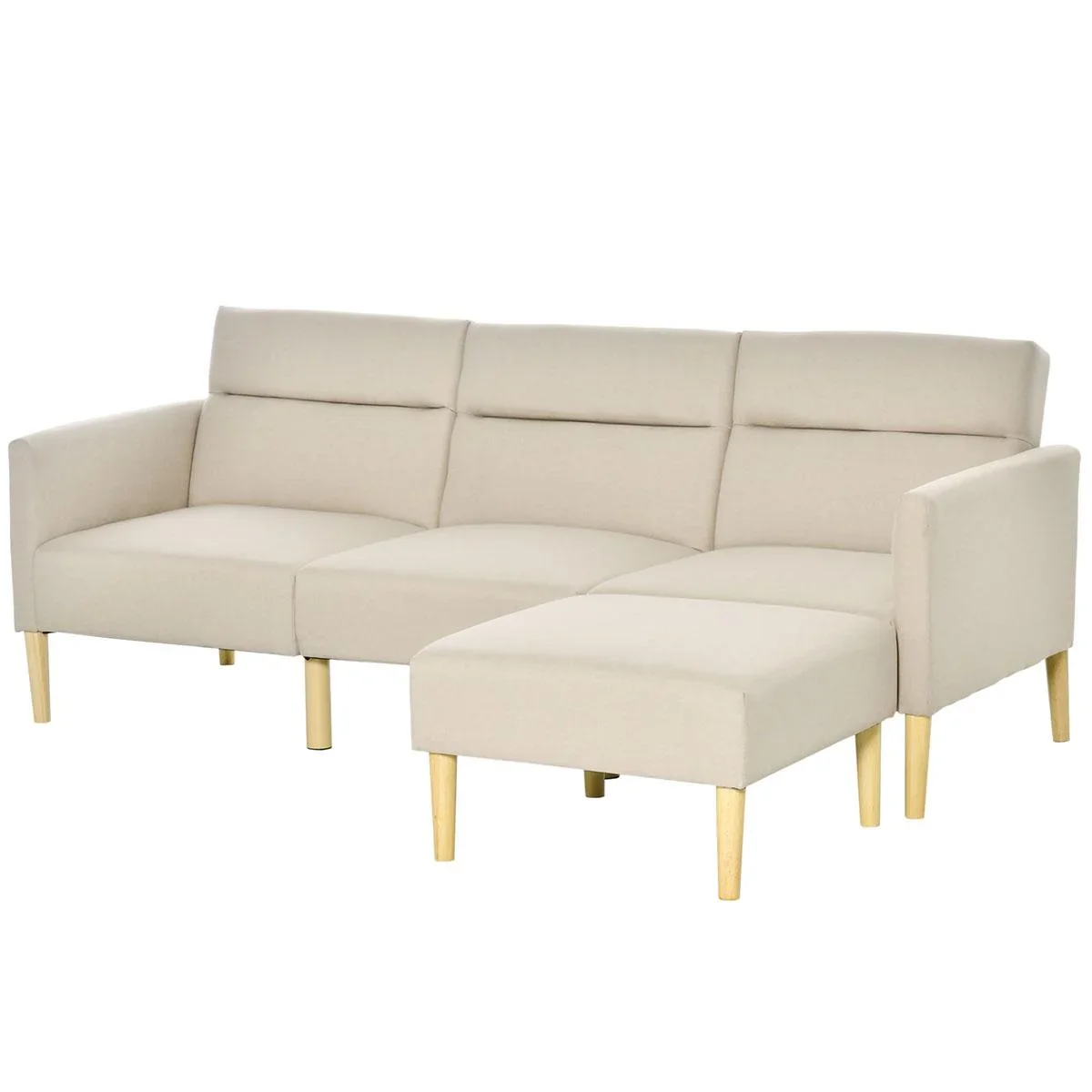 Sofabezug 3 sitzer Schlafsofa Stühle 2-In-1 Klappsofa Sofa in Bett individuell einstellbare Rückenlehne Sackleinen Schau - 0