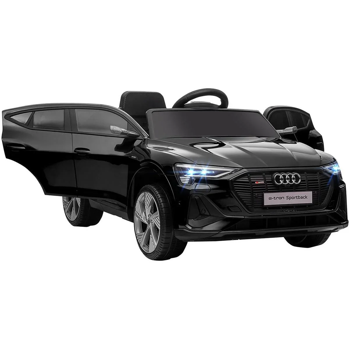 Kinderauto elektrisch 3 Geschwindigkeiten mit Fernsteuerung ab 3 Jahren Kunststoff Metall schwarz 108 x 60 x 47 cm - 2