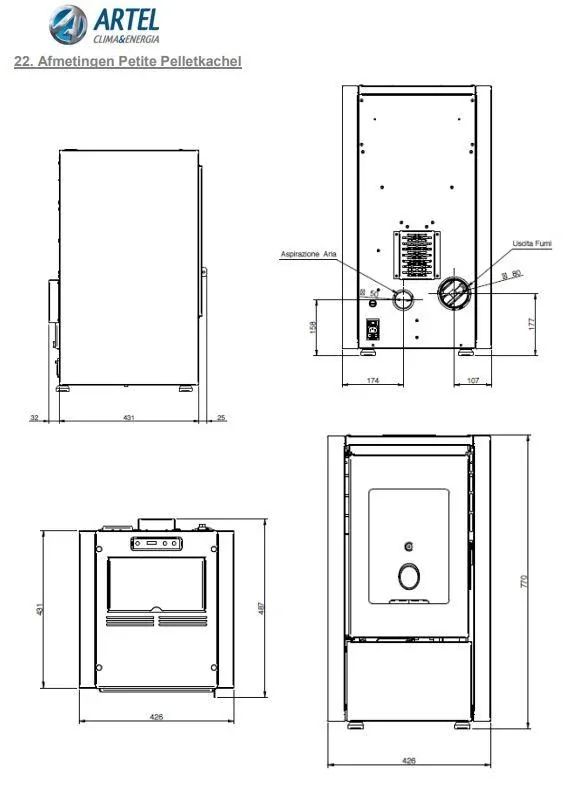 Pelletofen Petite braun - 4