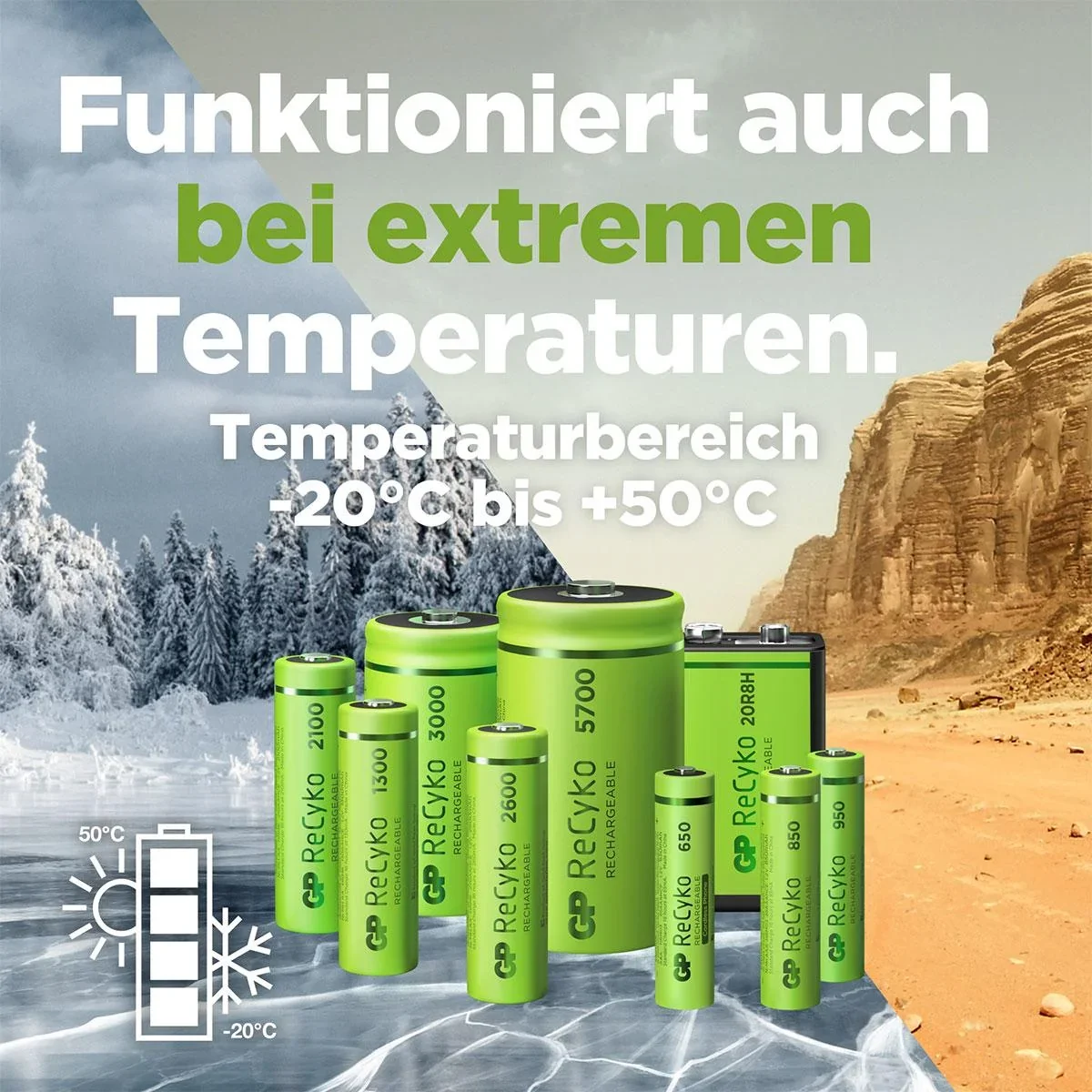 ReCyko Mignon (AA) NiMH Akkus mit 2100 mAh, 1,2V - 8 Stück - 0