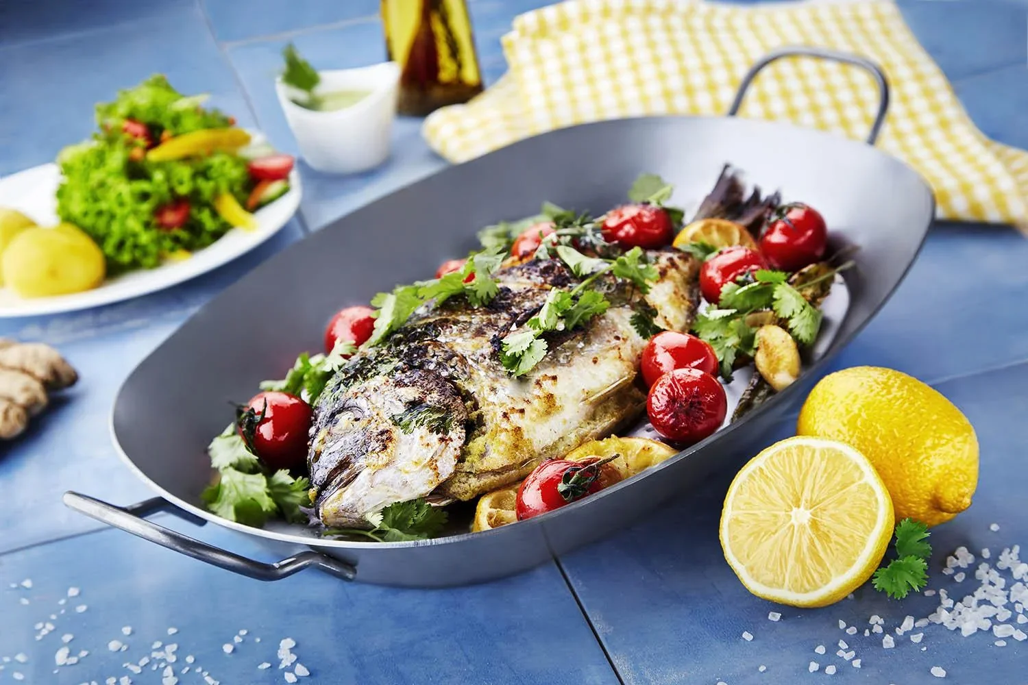 Eisen-Pfanne mit Griffen oval, 37,5 cm - 4