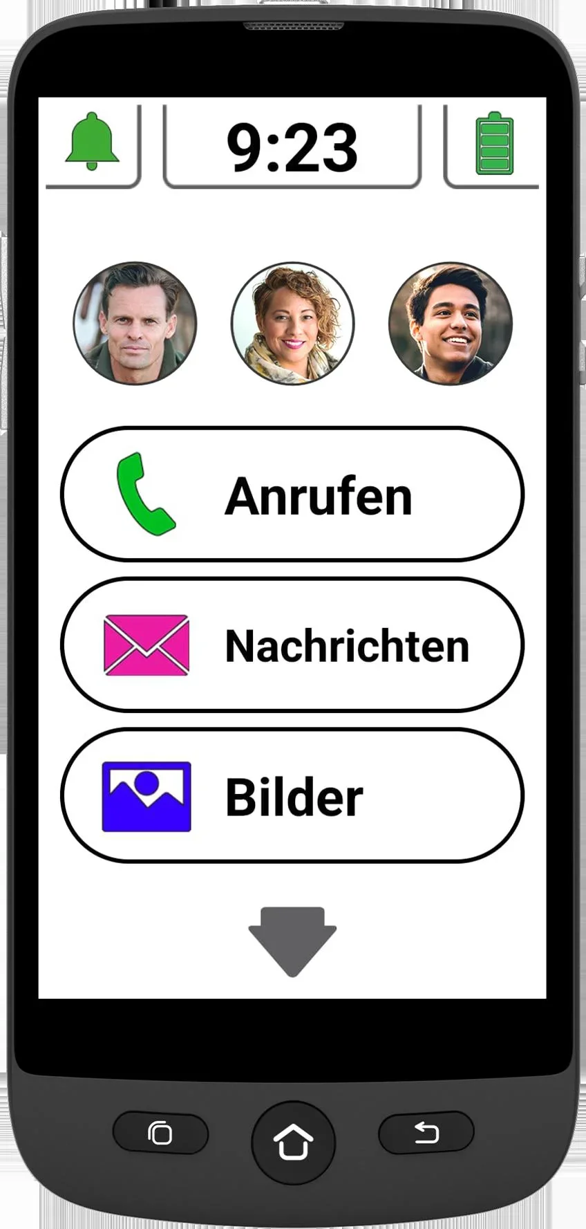 Senioren Smartphone M510-C mit Ladeschale, SOS Armband und Schutzhülle - 3