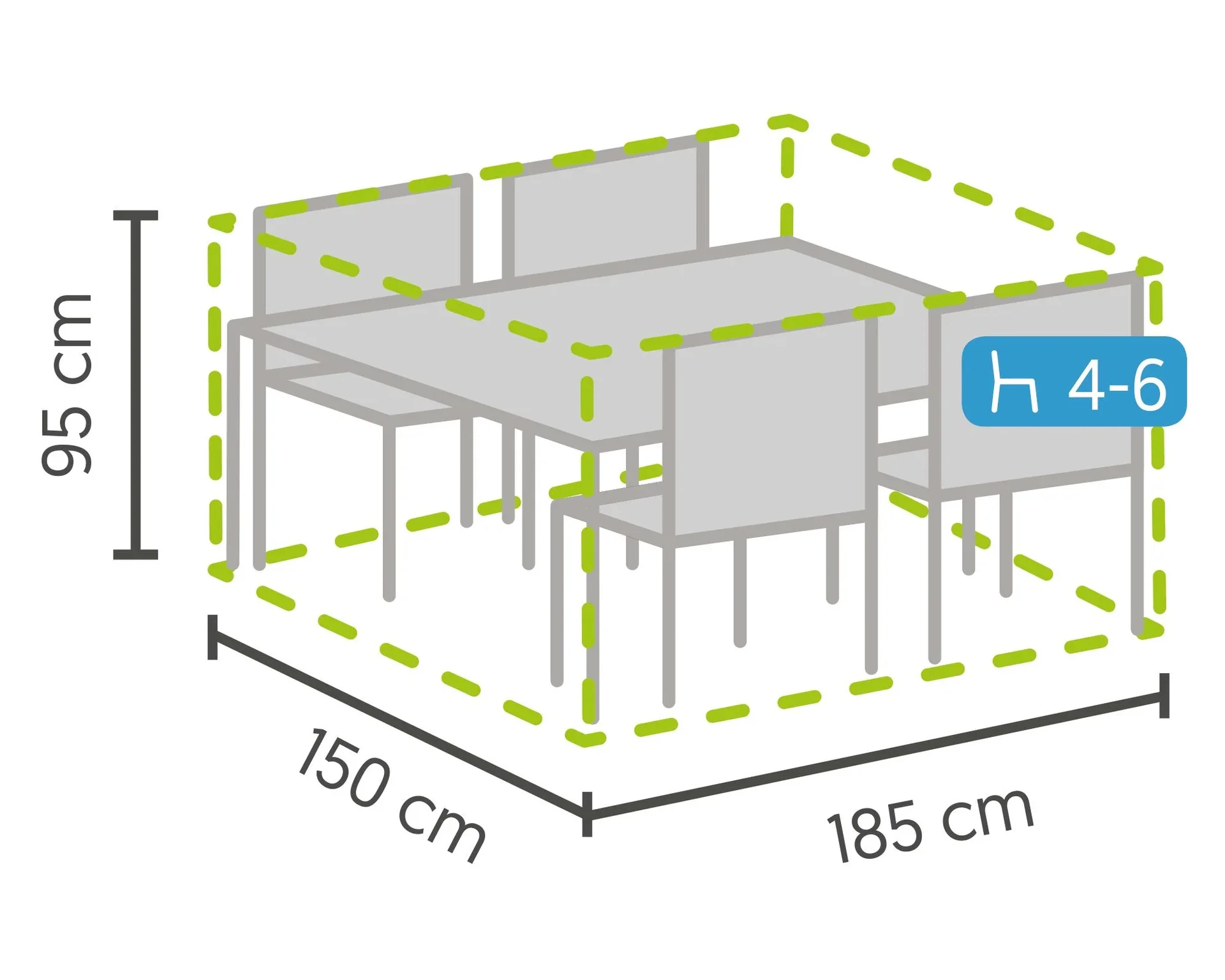 Profi-Schutzhülle für Möbelgruppen klein, rechteckig - 0