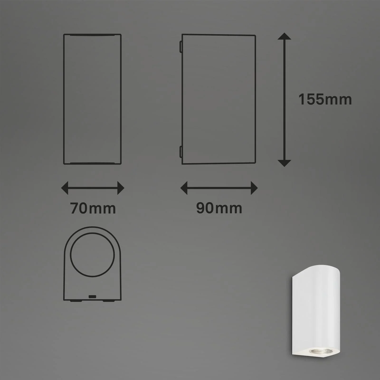 LED Außenleuchte, 2-flammig, IP44, Metall-Kunststoff / weiß, GU 10 Fassung, inklusive 2 x LED, 4,7 Watt, 400 lm, 4.000 K - 0