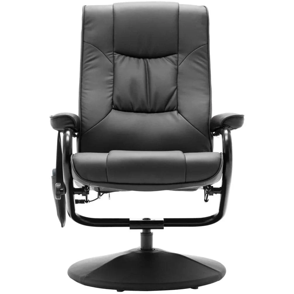 Massagesessel mit Fußhocker Kunstleder grau - 3
