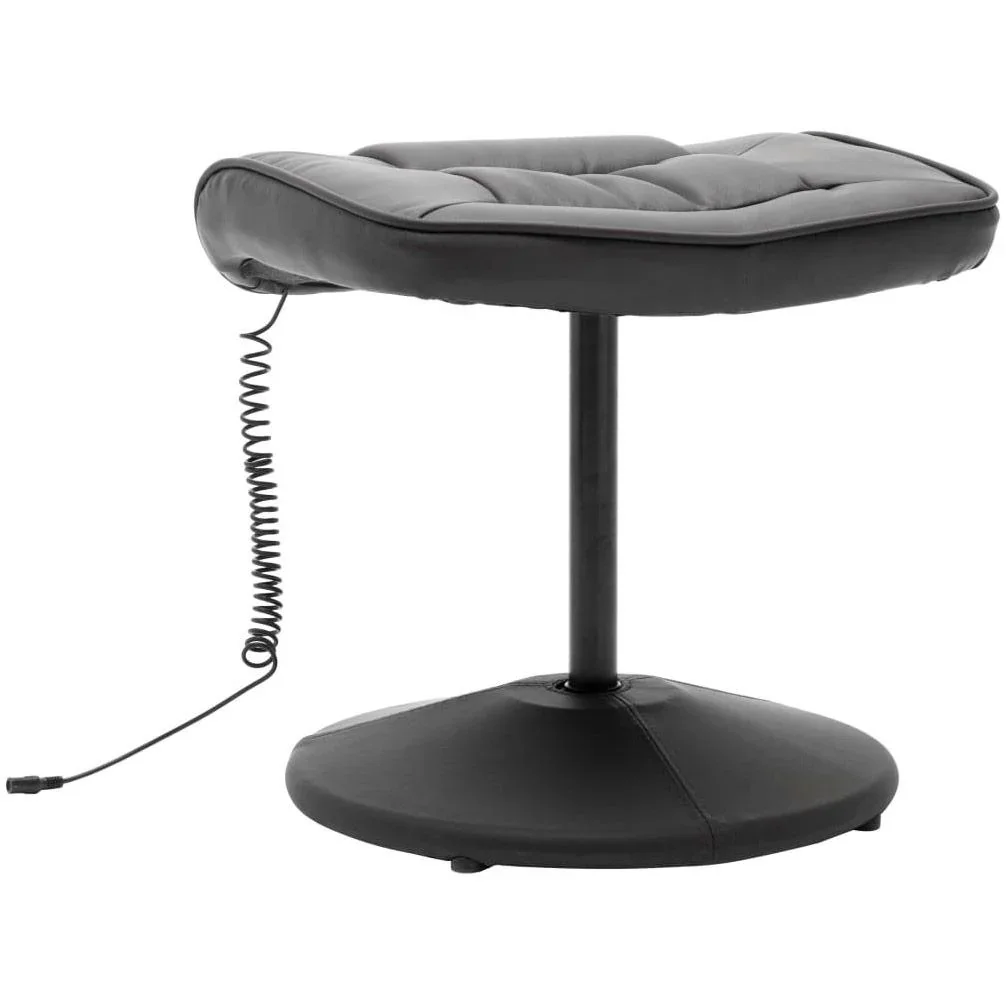 Massagesessel mit Fußhocker Kunstleder grau - 6