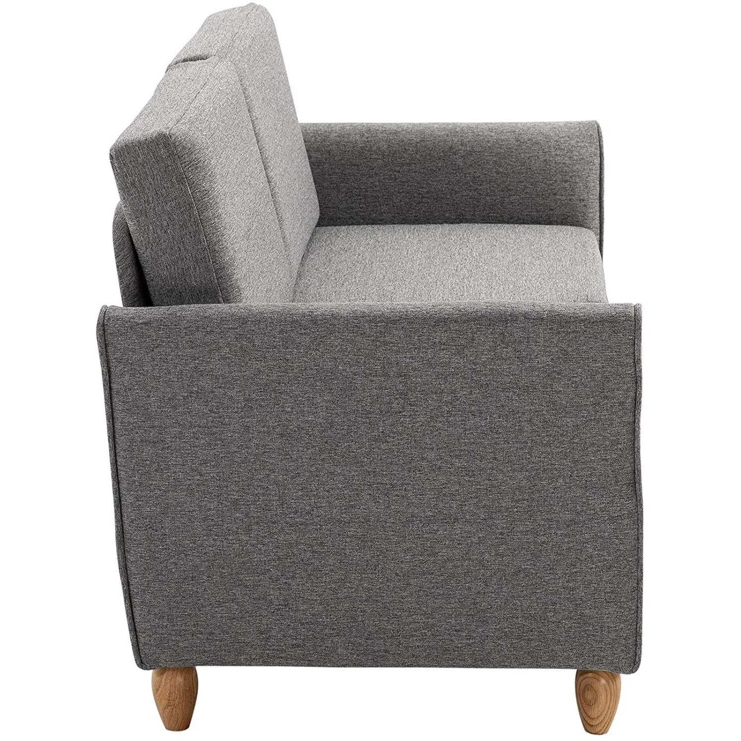 Doppelsofa 2-Sitzer-Sofa abnehmbar mit Kissen 200 kg-Belastbarkeit Leinen Schaumstoff Hellgrau 141 x 65 x 78 cm - 0