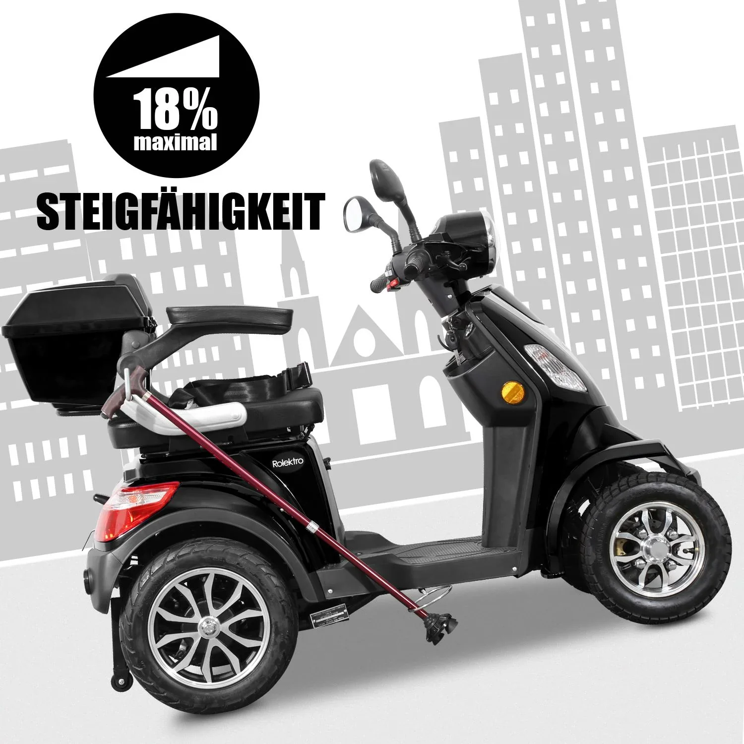 E-Quad 25 V. 2 Schwarz - 1.000 Watt + Straßenverkehrszulassung - 2