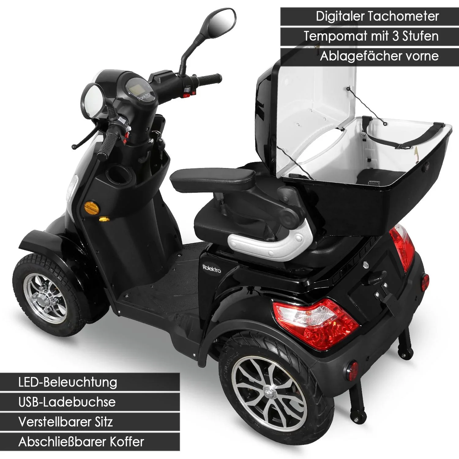 E-Quad 25 V. 2 Schwarz - 1.000 Watt + Straßenverkehrszulassung - 3