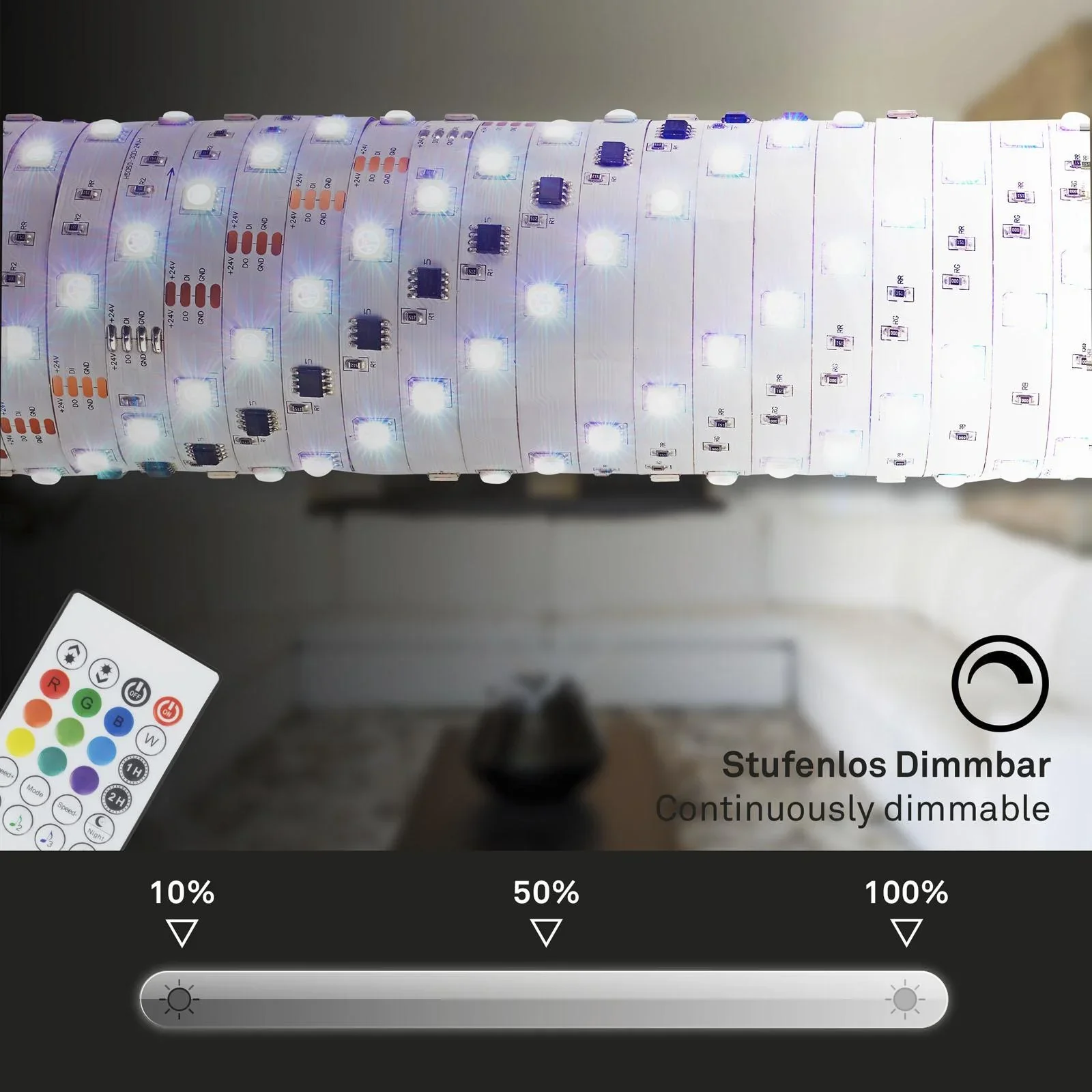 MAGIC RGB-LED Flexband, 3m, Musiksensor, 90 RGB-LEDs, 12W, Fernbedienung - 2