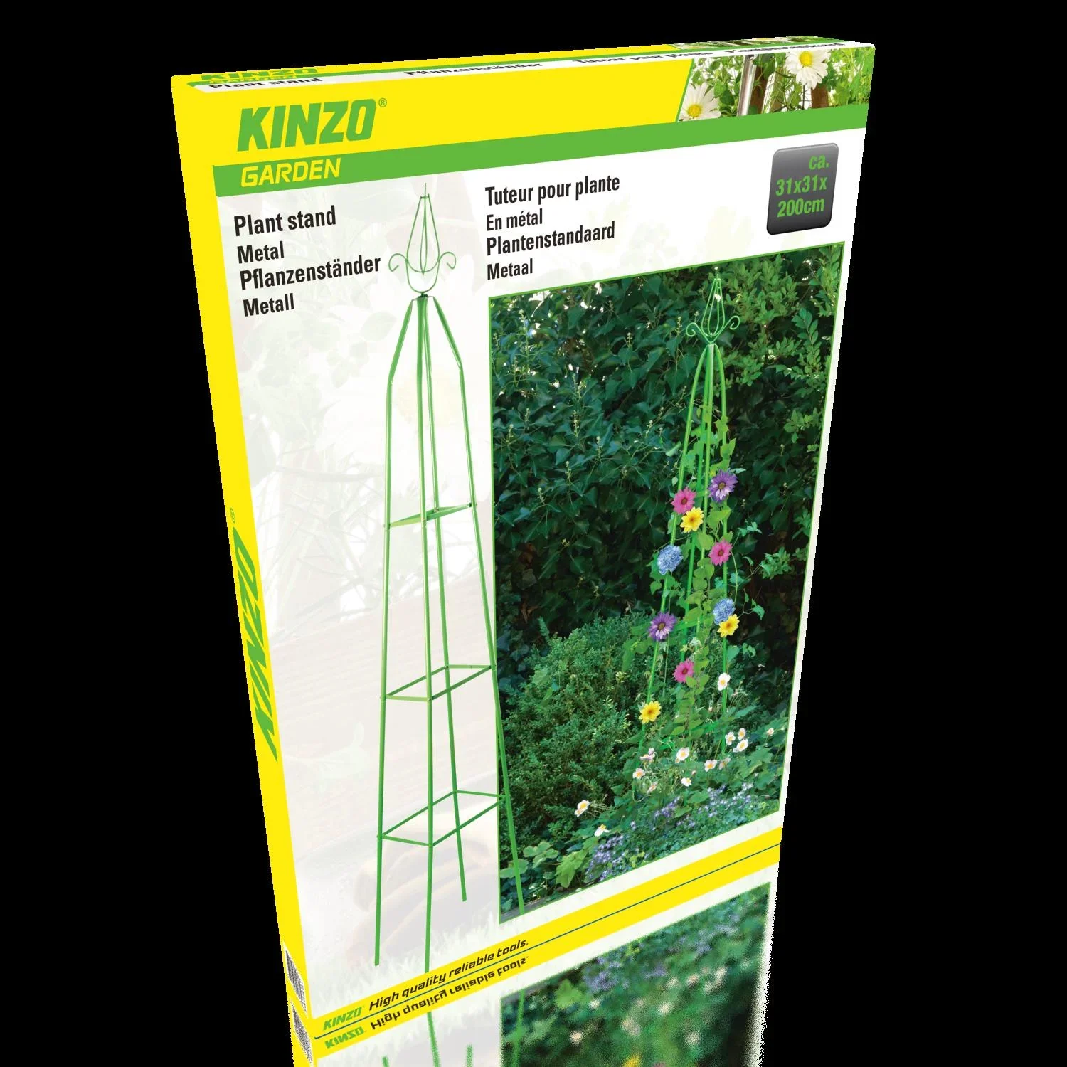 Pflanzenständer, grün, Abmessung 31 x 31 x 200 cm - 1