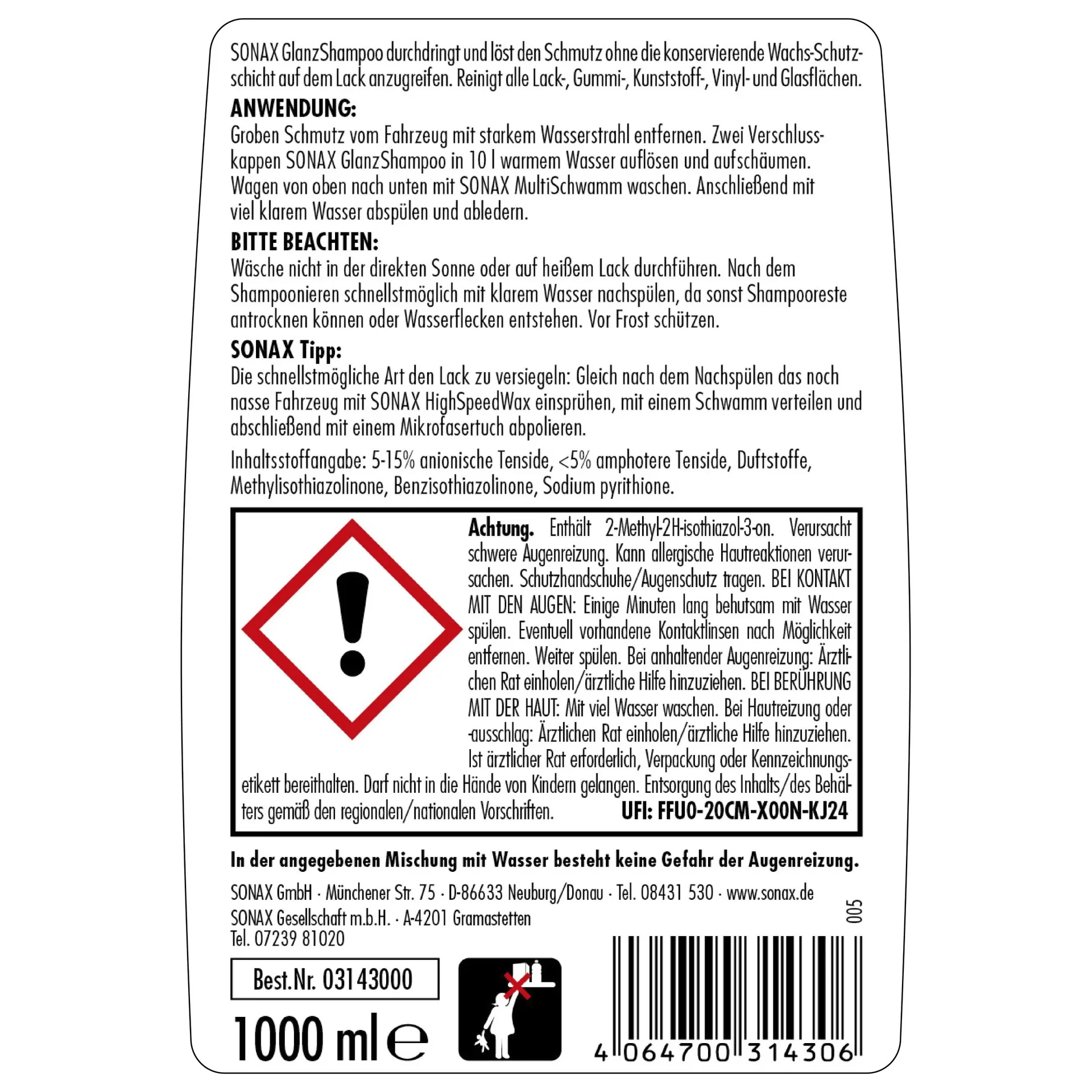 Glanz Shampoo Konzentrat 1 l - 1