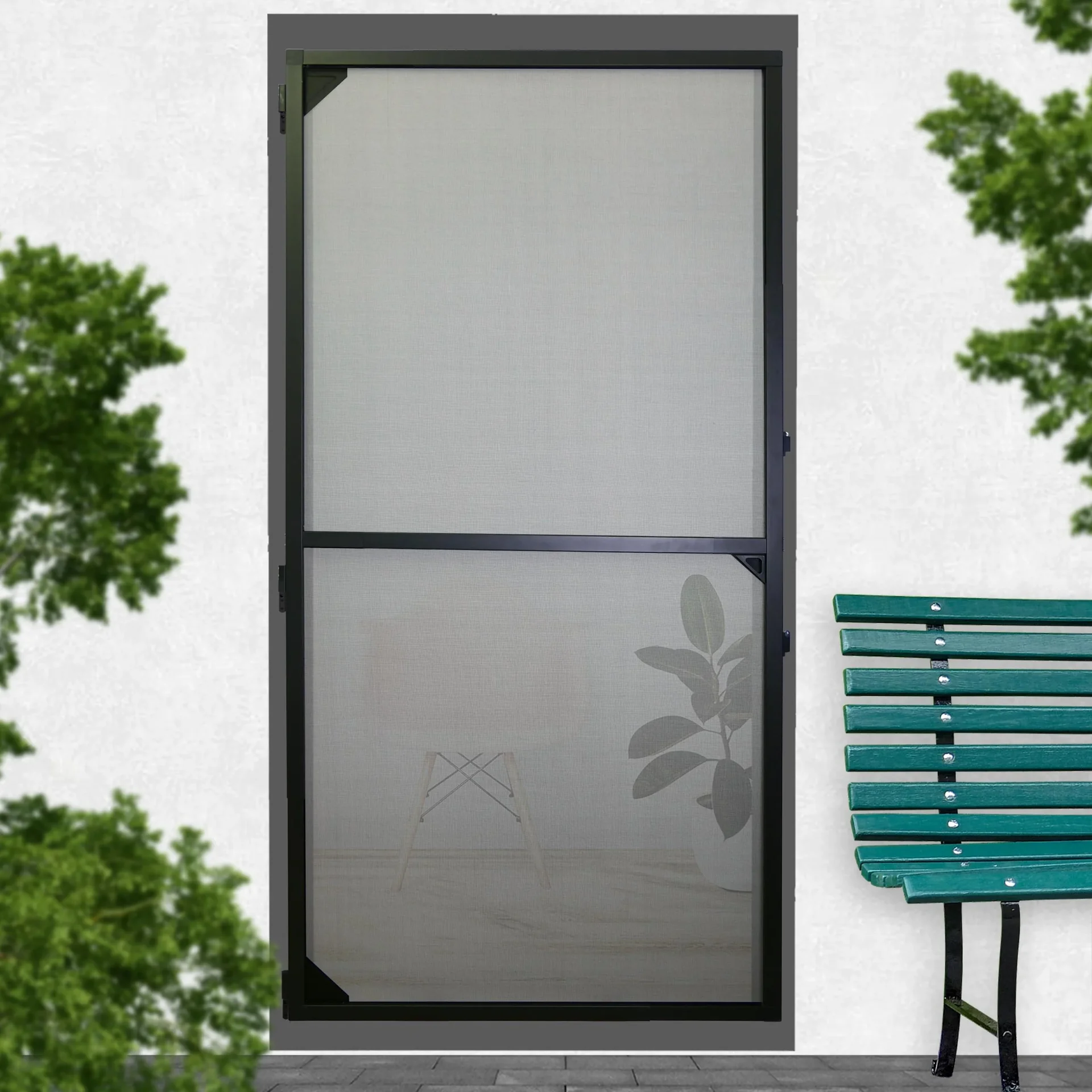 Teleskopierbarer Insektenschutz für Türen, 100 x 215cm, Anthrazit - 2