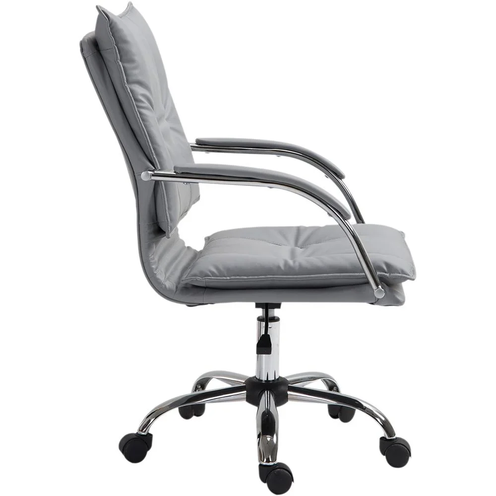 Bürostuhl Drehstuhl höhenverstellbar rollbar ergonomisch PU grau 64 x 57 x (91 101) cm - 5