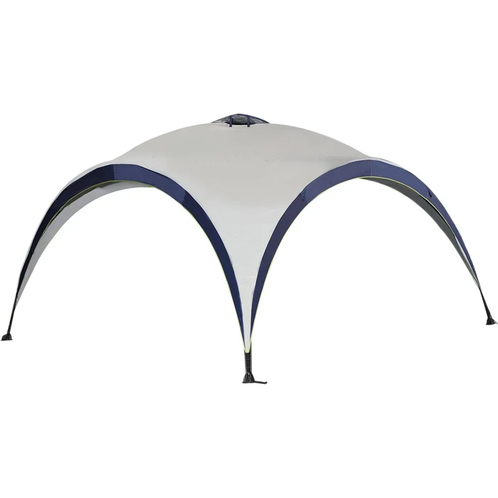 Garten Pavillon Pergola Partyzelt Sonnenschutz wetterfest Polyester Cremeweiß + Blau 4 x 4 x 2,5 m - 0