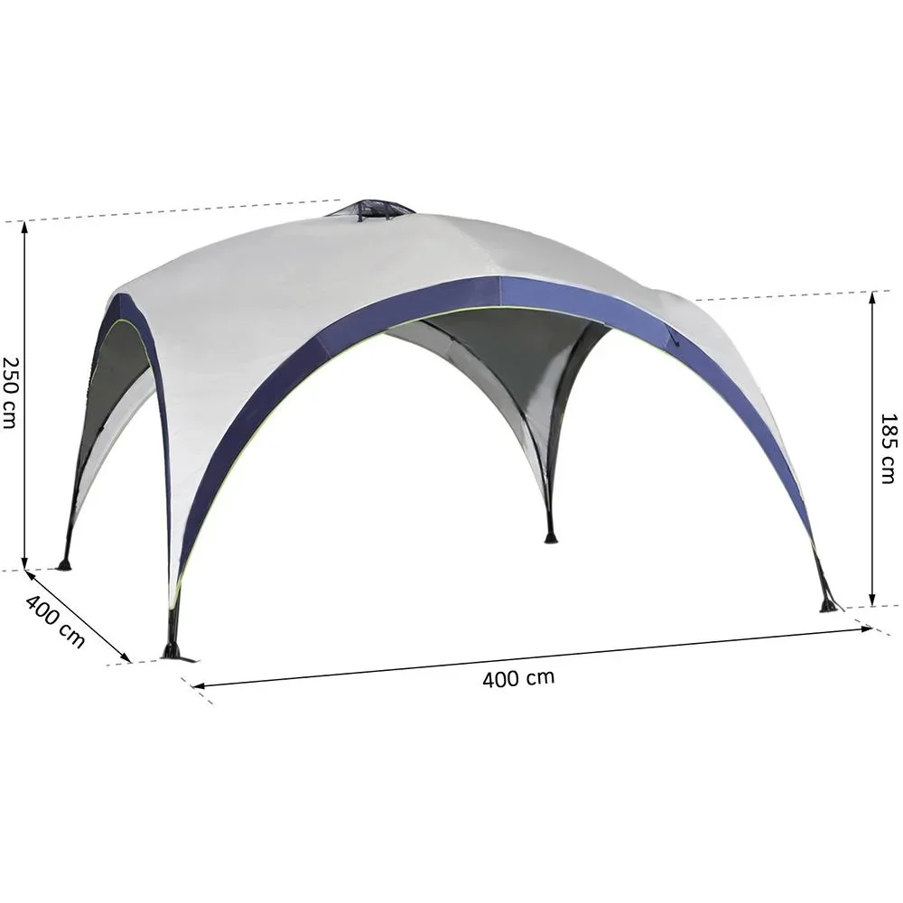 Garten Pavillon Pergola Partyzelt Sonnenschutz wetterfest Polyester Cremeweiß + Blau 4 x 4 x 2,5 m - 5