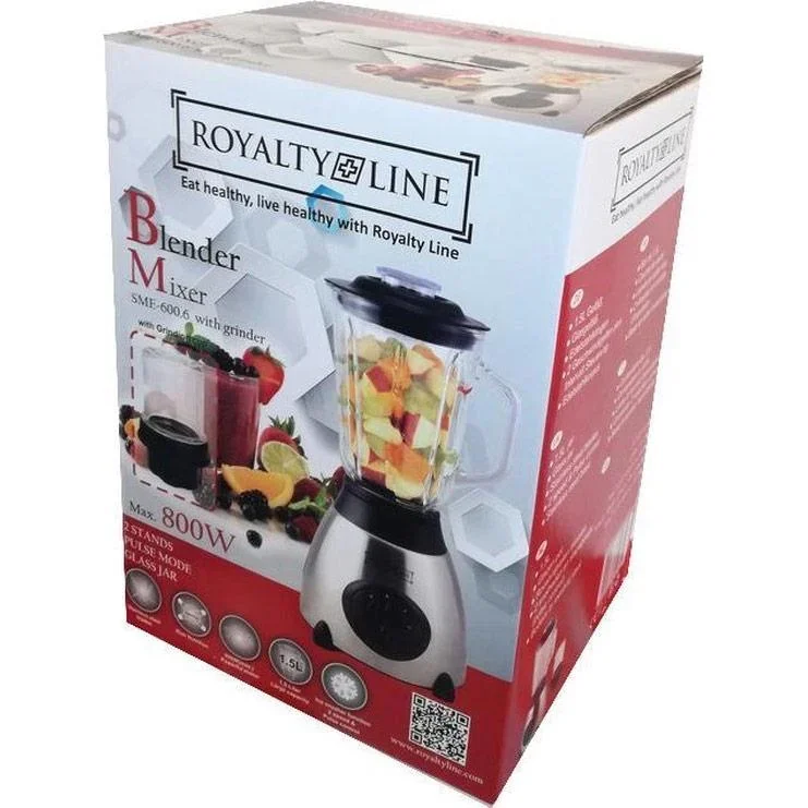 Luxus-Mixer aus Edelstahl mit Glaskanne von 1,6Liter - 500W /800W - 3