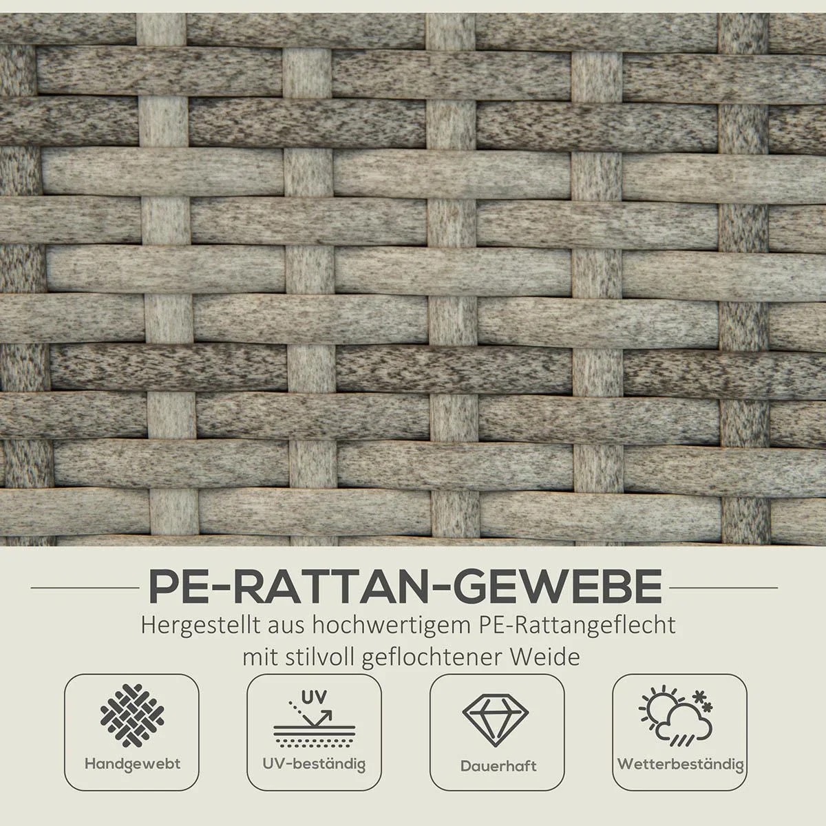 Luxus-Gartenset mit Regalen 4-teilig PE Rattan Schwarz - 4