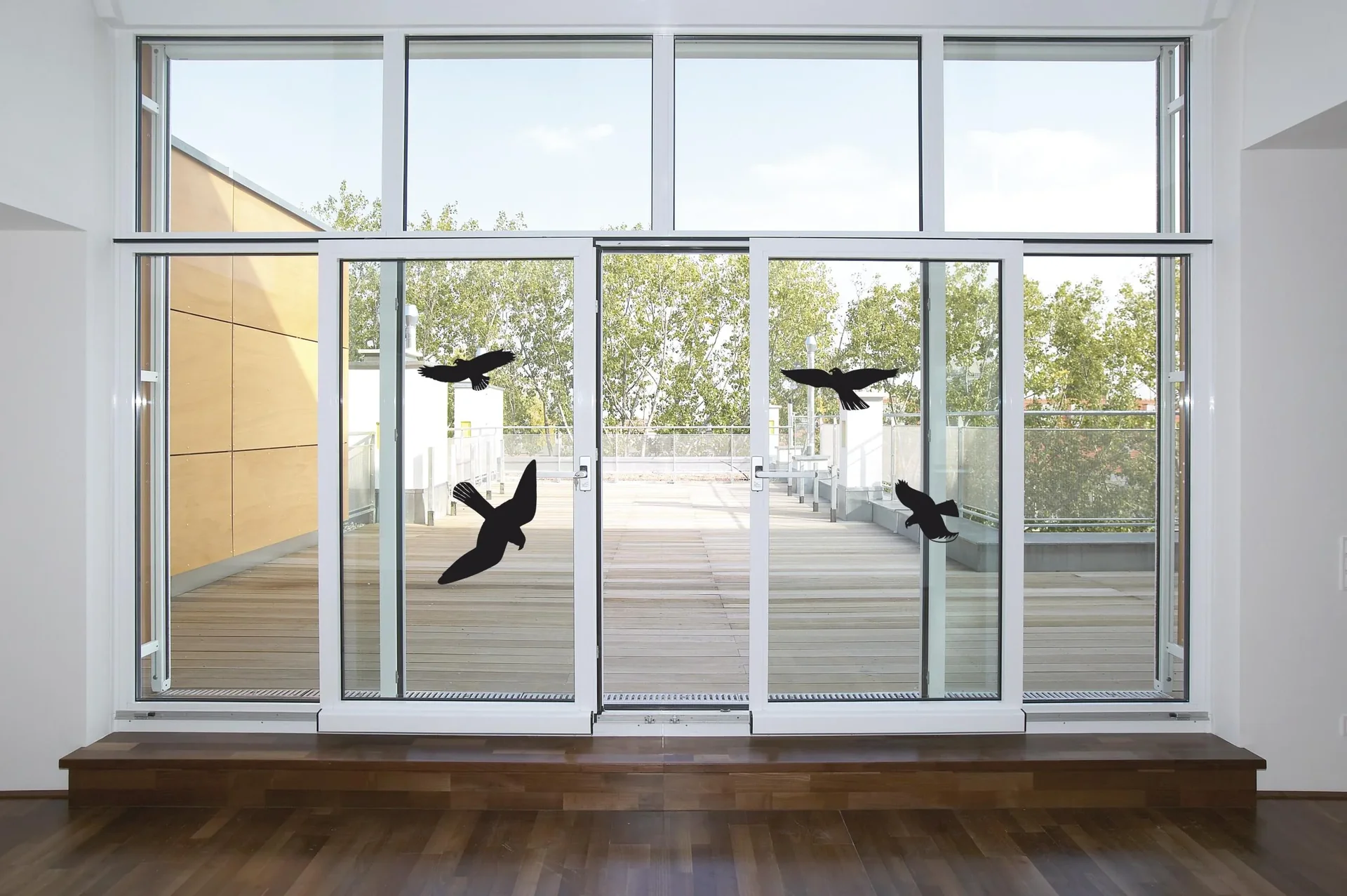 Warnvögel-Aufkleber für Fenster, schwarz, 30 x 30 cm - 1