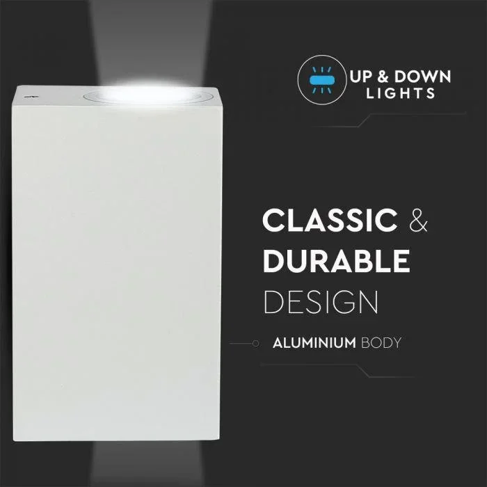 - Außenleuchte - 2 Leuchten - Wandleuchte - Rechteck - GU10 - IP44 - Weiß - 7