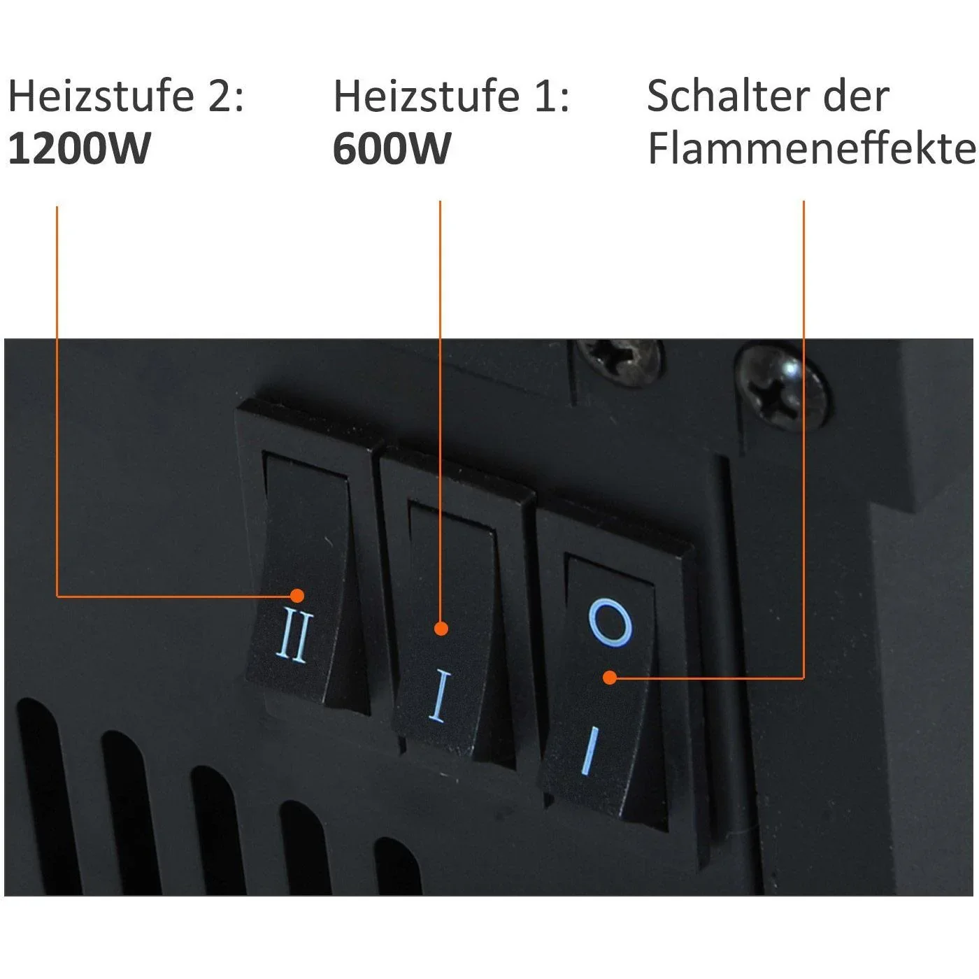 Elektrokamin Standkamin 1200 Watt Kompakt Schwarz - 1