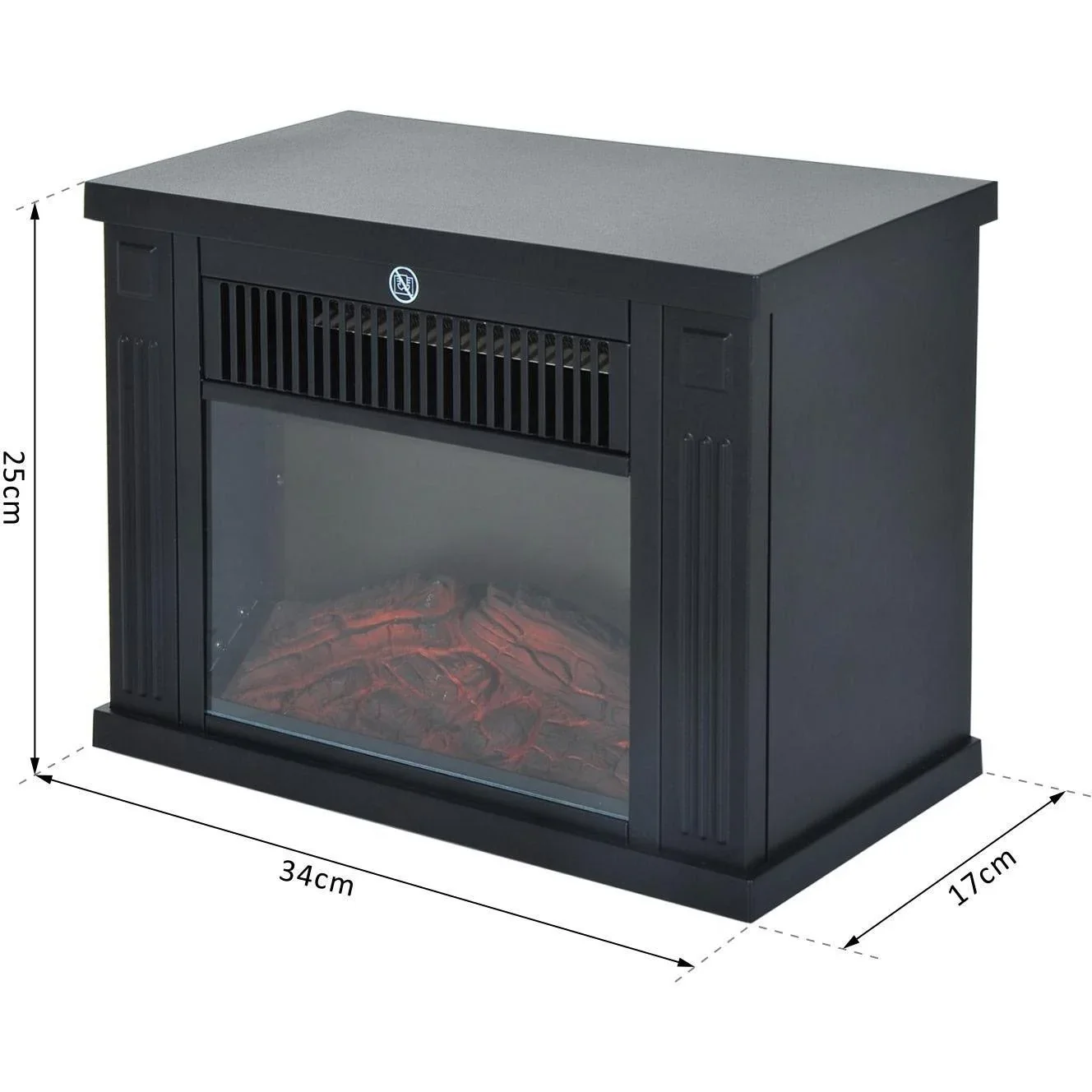 Elektrokamin Standkamin 1200 Watt Kompakt Schwarz - 4