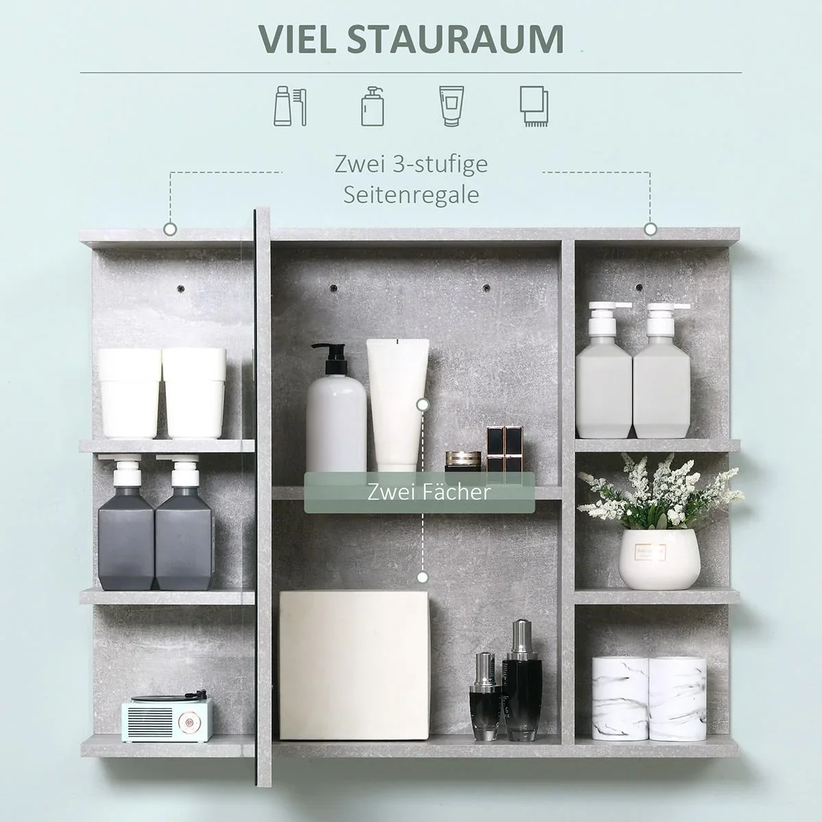 Spiegelschrank 80 cm x 19,8 cm x 64 cm - 2