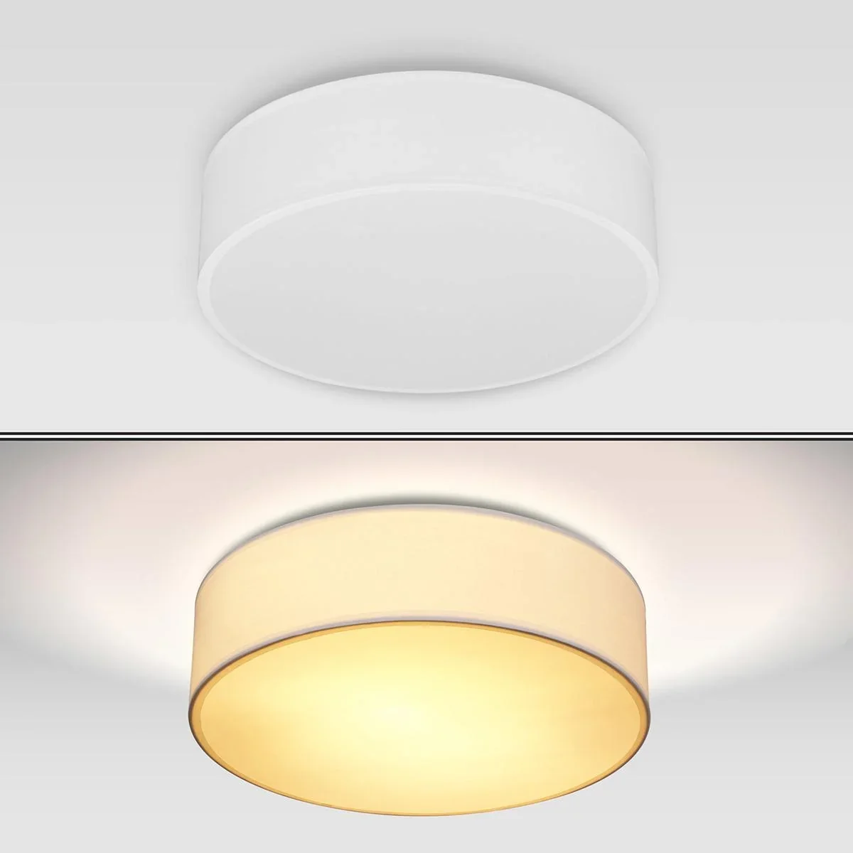 Deckenleuchte - Weiß - Stoff - Ø38cm - 1