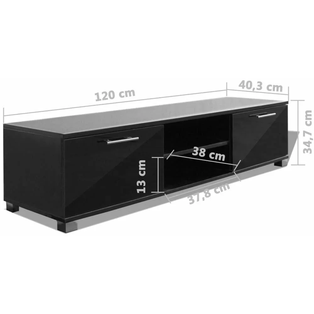 TV-Schrank 120x40,3x34,7 cm Hochglanz schwarz - 0