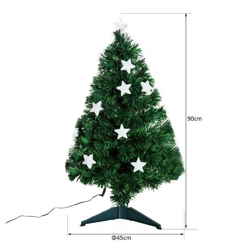 Weihnachtsbaum 0,9 m Christbaum Kunsttanne 90 Äste mit LED-Lichtern - 0