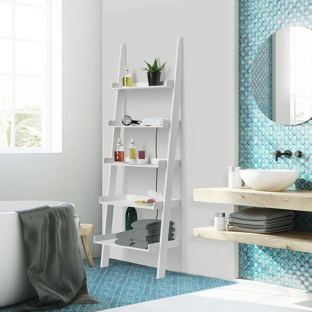 Wandregal weiß mit 5 Böden 180 x 64 cm - 1