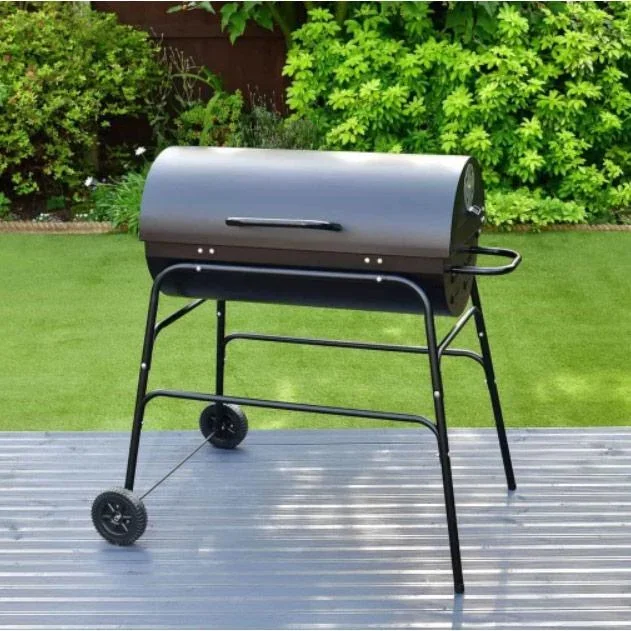 BBQ XL Holzkohlegrill - Zylinderform - Grillfläche (LxB) 71 x 35 cm - Schwarz - 0