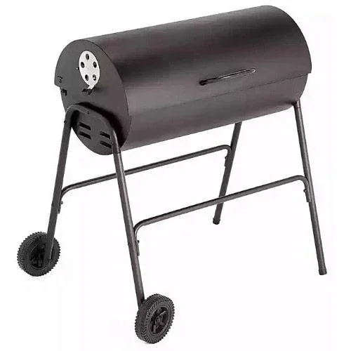 BBQ XL Holzkohlegrill - Zylinderform - Grillfläche (LxB) 71 x 35 cm - Schwarz - 4