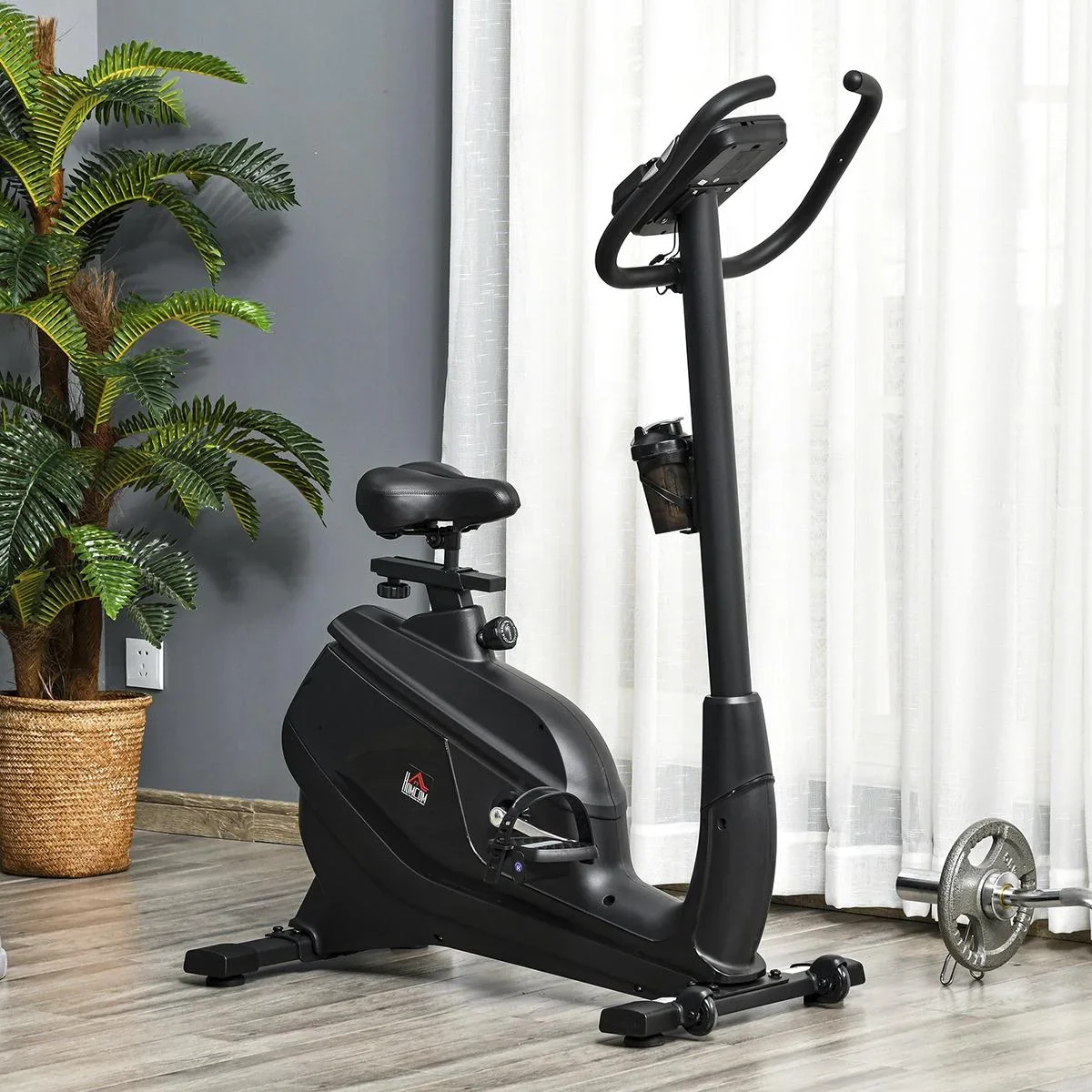 Heimtrainer Fahrradtrainer Trimmrad Magnetisch Pulsmessung LCD-Computer-Display Fitness Fahrrad einstellbar 150 kg Stahl - 0
