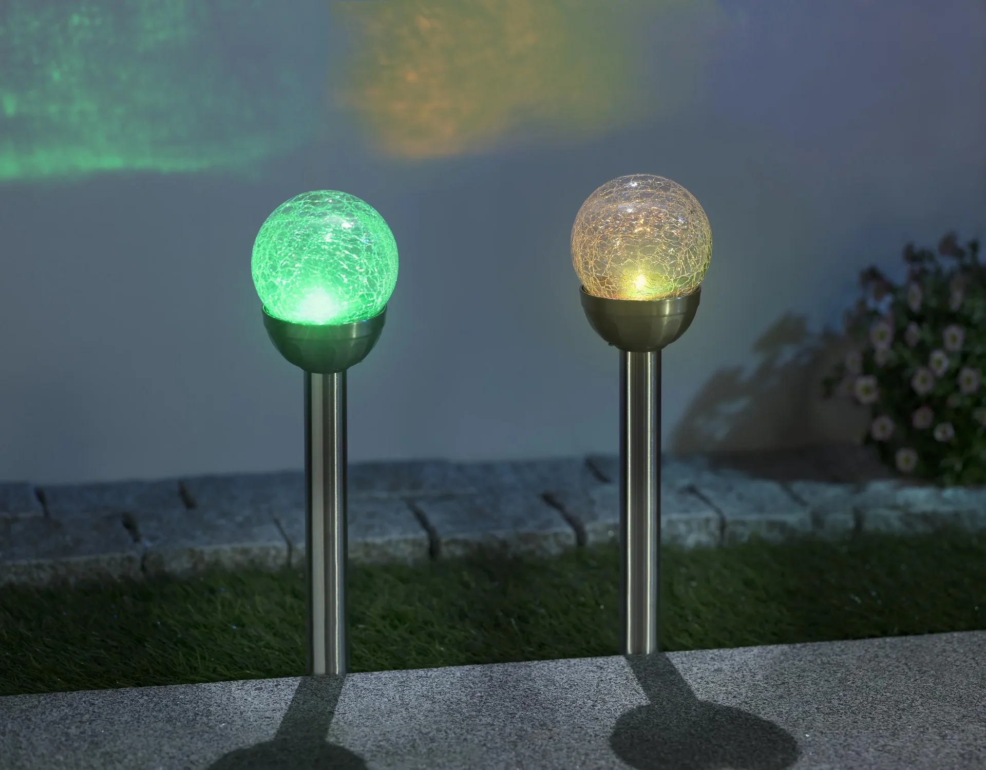 Solar Glaskugelleuchte mit Farbwechsel - 2 Stück - 2