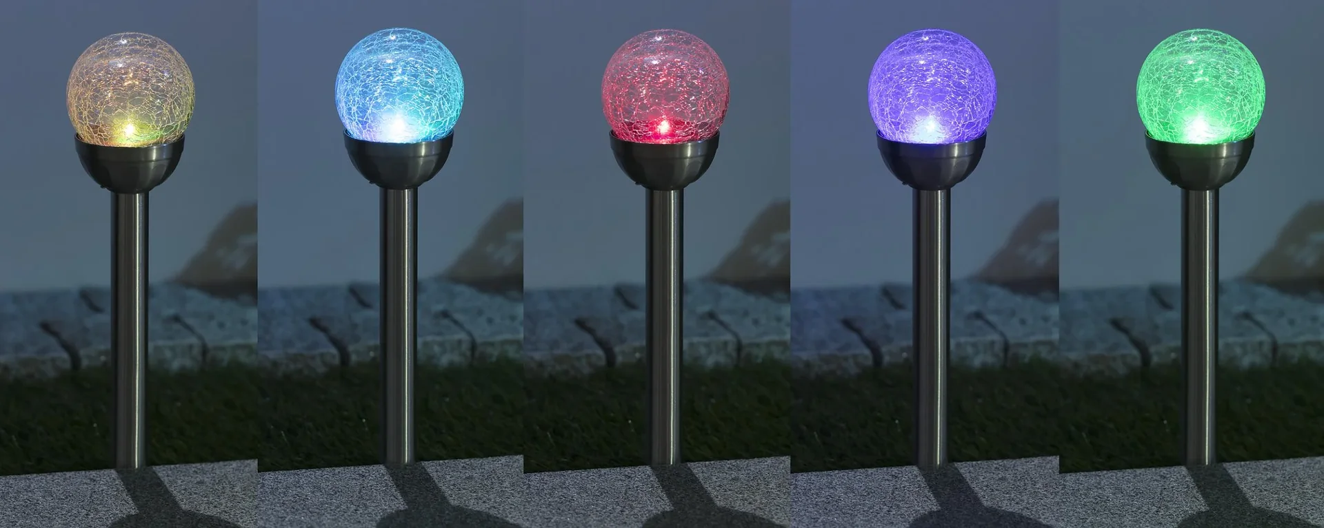 Solar Glaskugelleuchte mit Farbwechsel - 2 Stück - 5