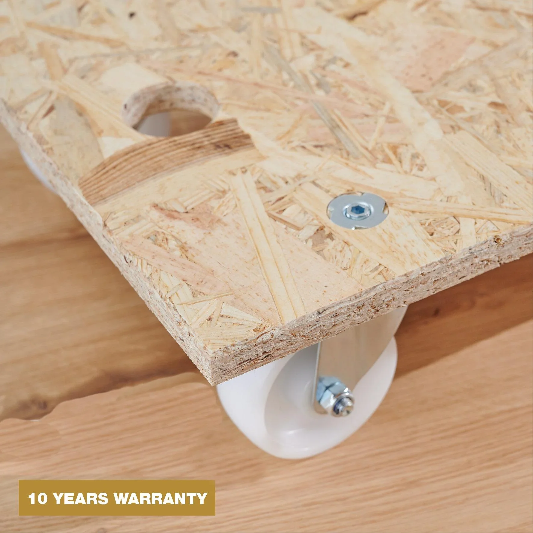 Transporthilfe MM 1141, 57,5 x 30 x 11 cm, harte Rollen Ø 75 mm, Rollenlager, OSB Platte, CO2-neutral, Tragkraft 250 kg - 3