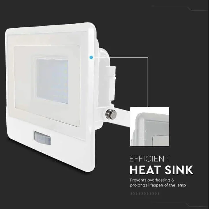 VT-138S LED-Flutlicht mit Sensor - 30 W - 2340 Lm - 3000K - Weiß - 3