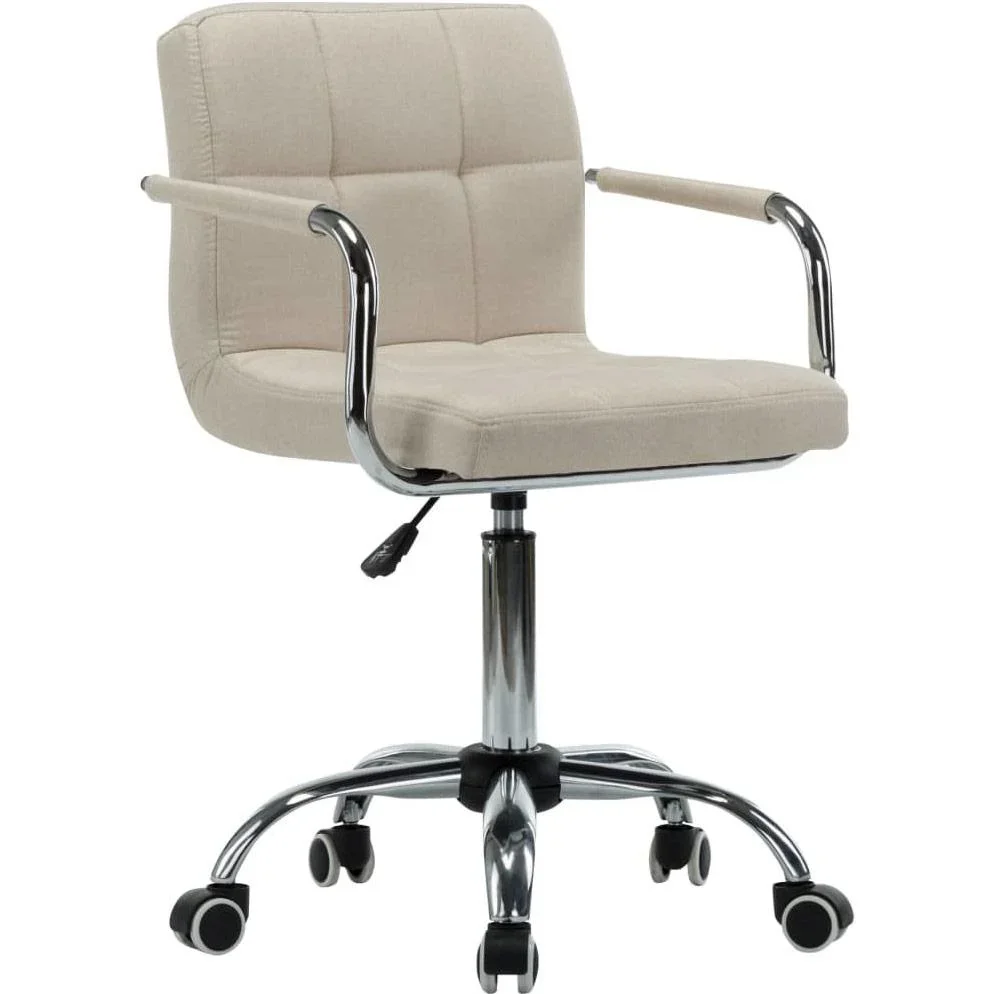 Esszimmerstühle drehbar 2 Stück Stoff creme - 3