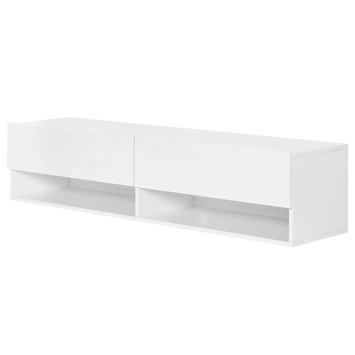 TV Schrank, Hängeschrank, Wandschrank, TV-Kommode, Lowboard, Moderner Fernsehtisch mit Klappfächer und Offene Regale, Sp - 2