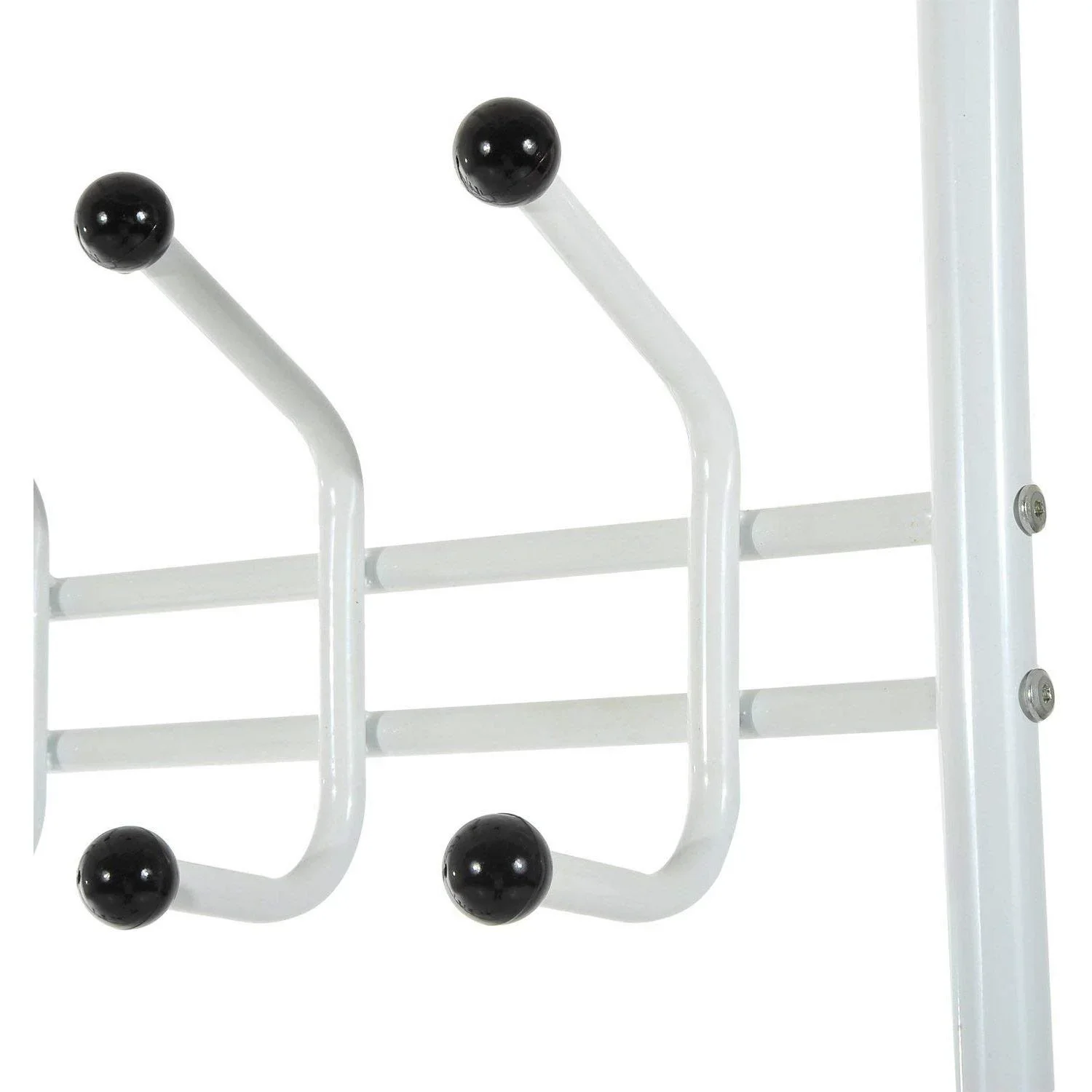 Kleiderständer 18 haken Wandgarderobe mit Schuhablage Metall Weiß - 0
