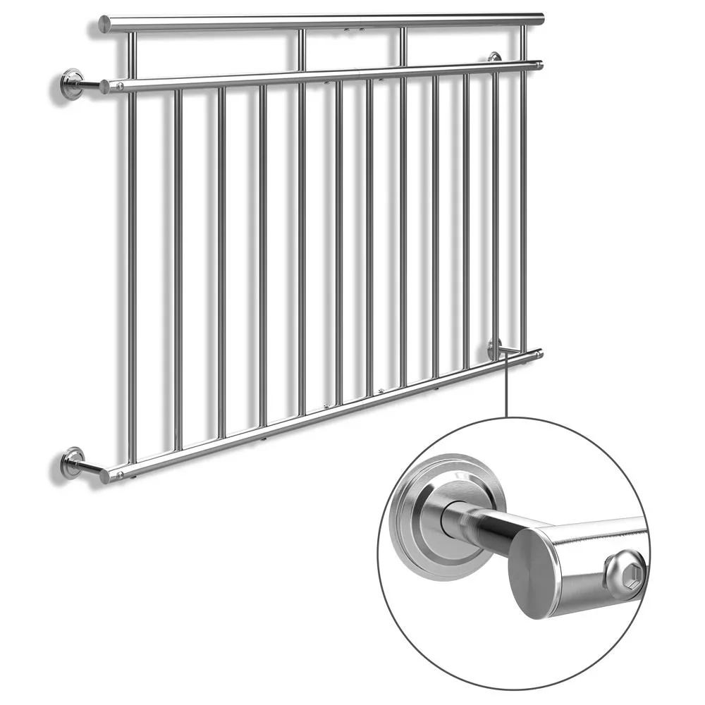 Französisches Balkongeländer aus Edelstahl 90x156cm - 6
