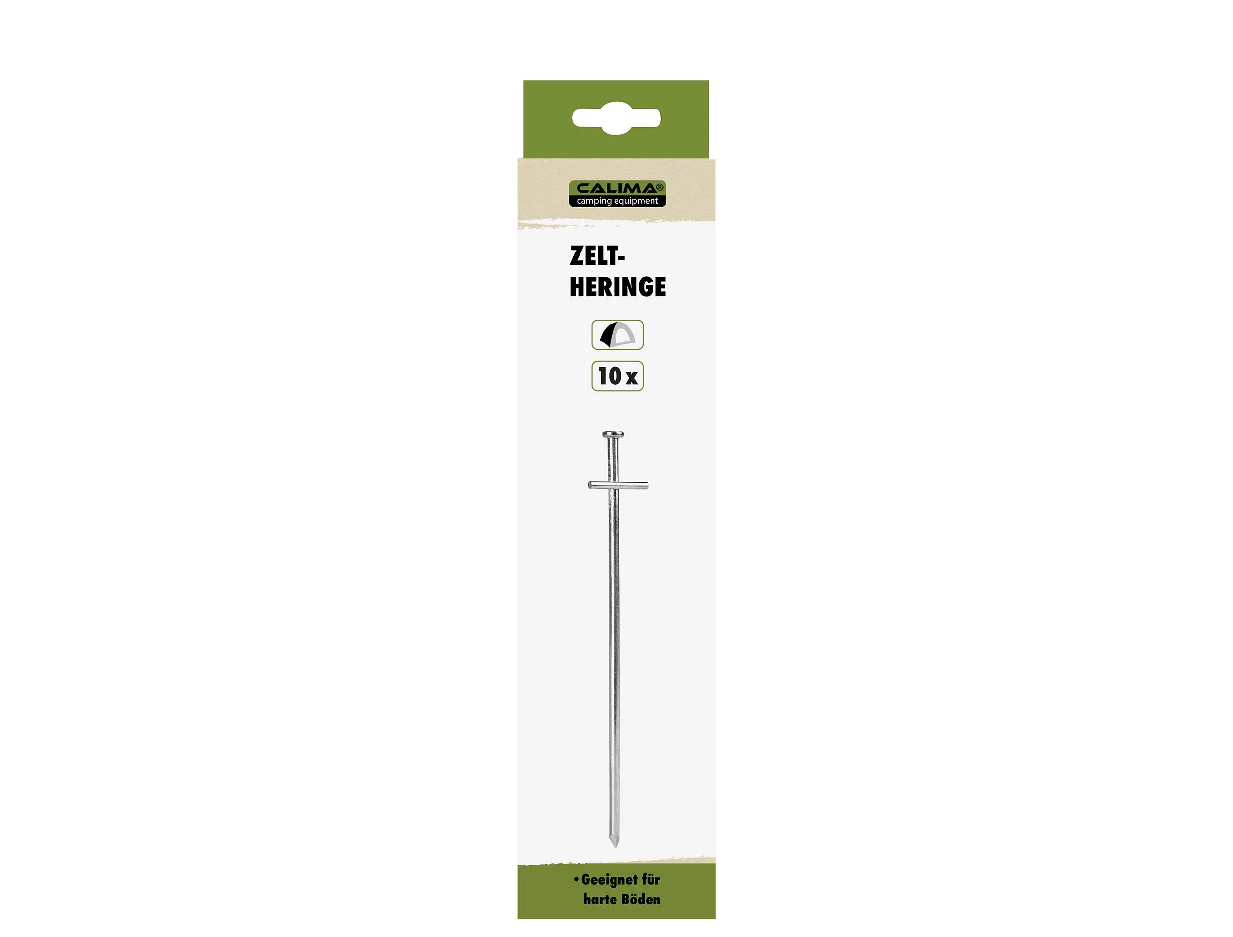Zeltheringe aus verzinktem Stahl mit Nagelkopf und Quernagel 23cm, 6 mm, 10 Stück - 0